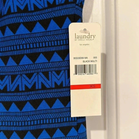 NWT Laundry Shelli Segal V-Neck Blue Red Pink Purple Shift Sleeveless Dress XS - Picture 6 of 10